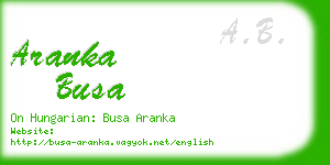 aranka busa business card